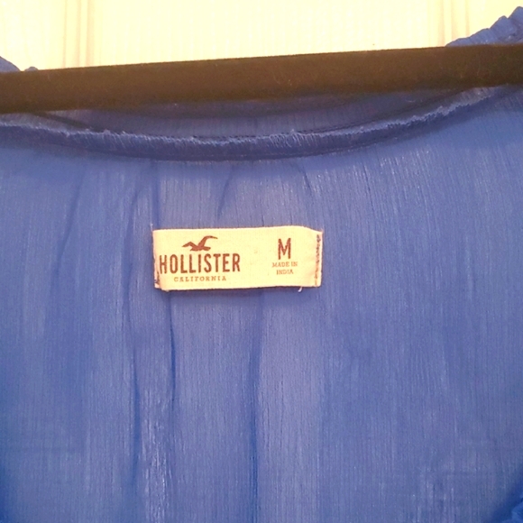 Royal Blue Sheer Ruffle Top - Picture 9 of 9